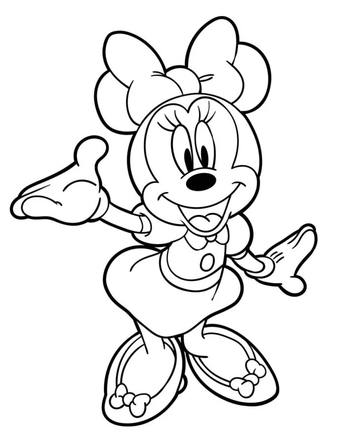 Minnie Mouse boyama sayfası #89 – anaokulu etkinliği, motor becerileri destekler