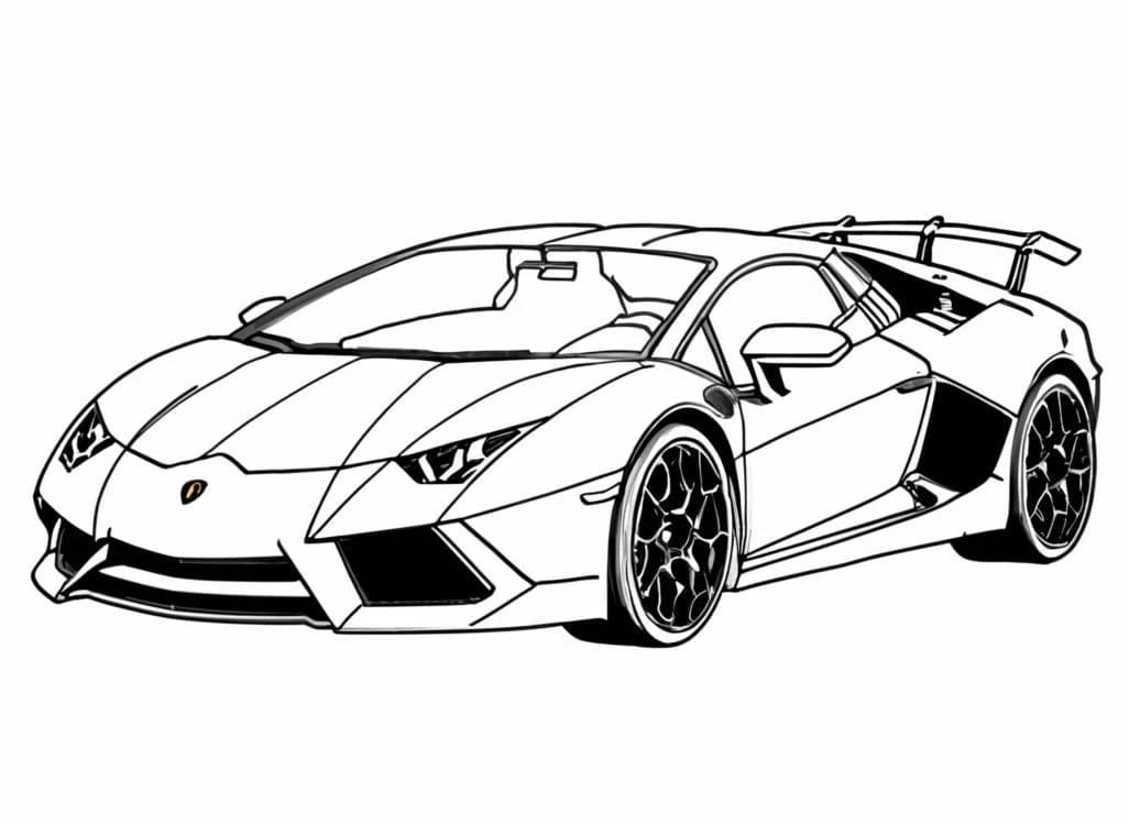 Lamborghini boyama sayfası #19 – çocuk aktivitesi, ilkokul öğrencileri için