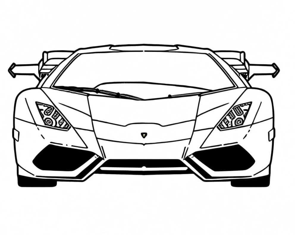 Lamborghini boyama sayfası #24 – renkli çizimler, dikkat ve odaklanma geliştirir