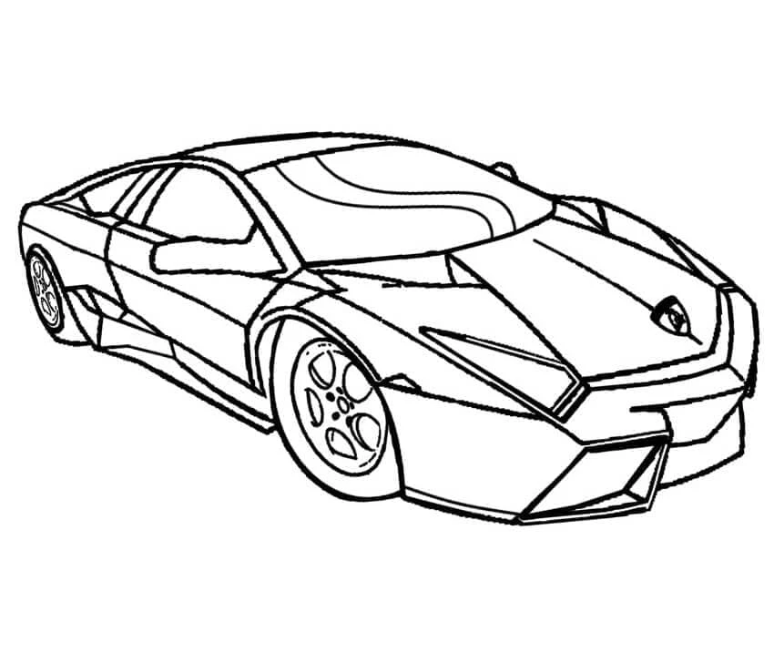 Lamborghini boyama sayfası #32 – motor becerileri destekler, mürekkep tasarrufu sağlar