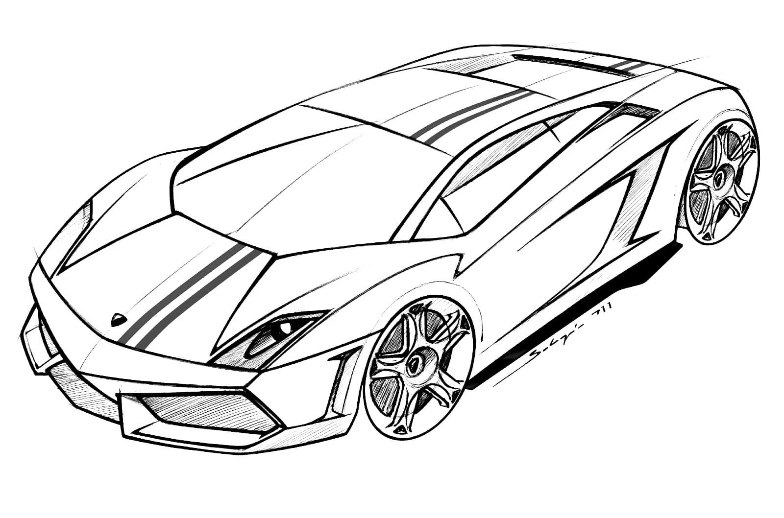 Lamborghini boyama sayfası #39 – mürekkep tasarrufu sağlar, PDF indir