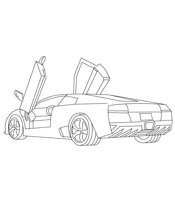 Lamborghini boyama sayfası #48 – kolay boyama, eğitici aktivite