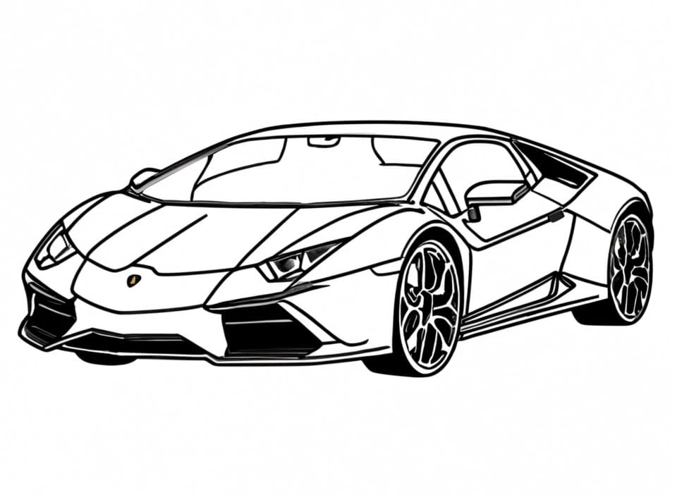 Lamborghini boyama sayfası #54 – çizgi film temalı, basit çizim
