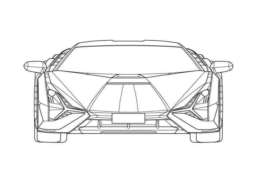 Lamborghini boyama sayfası #75 – sabır ve özgüven kazandırır, yaratıcı sanat çalışması