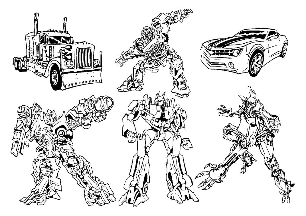 Transformers boyama sayfası #54 – ilkokul öğrencileri için, hayal gücünü besler