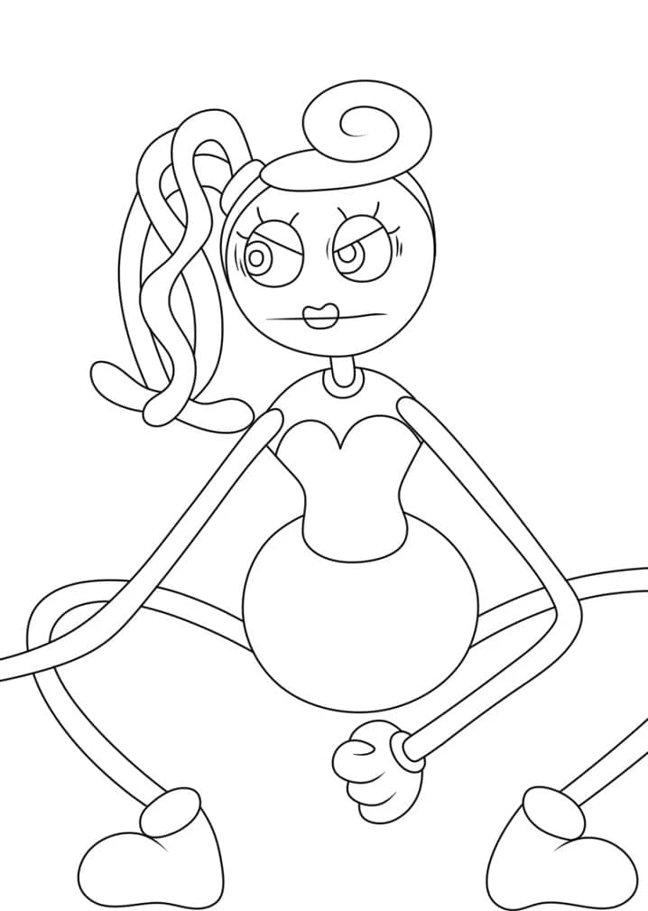 Mommy Long Legs boyama sayfası – yaratıcılığı geliştirir, keyifli zaman