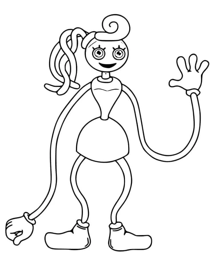 Mommy Long Legs boyama sayfası – el becerilerini geliştirir, boyama çalışması