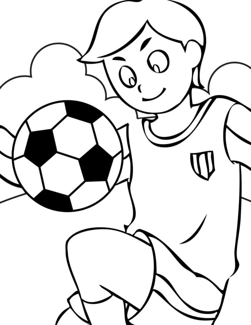Futbol boyama sayfası – evde etkinlik, ücretsiz yazdır