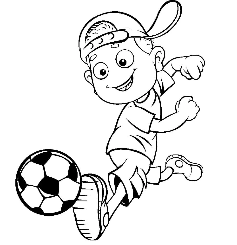 Futbol boyama sayfası – çocuk aktivitesi, PDF indir