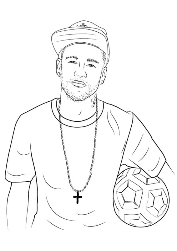 Neymar boyama sayfası – eğlenceli etkinlik, el becerilerini geliştirir