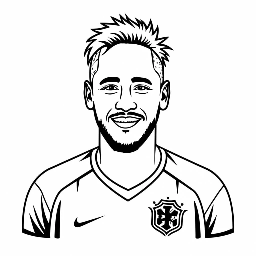 Neymar boyama sayfası – boyama etkinliği, çocuk aktivitesi