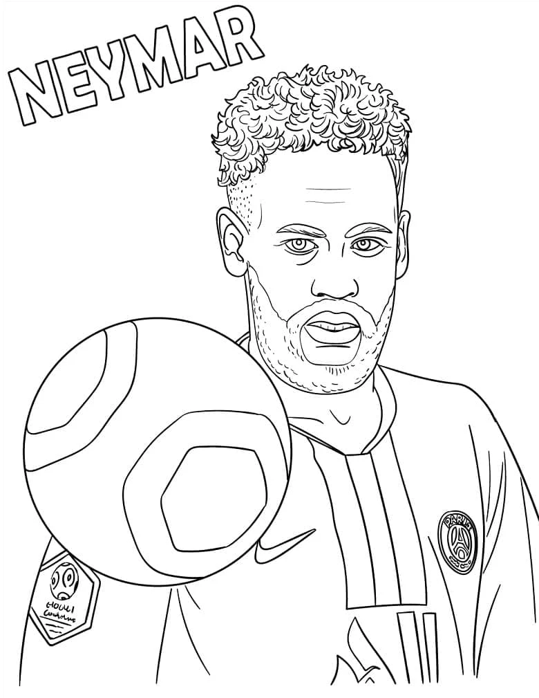 Neymar boyama sayfası – eğitici aktivite, yaratıcılık