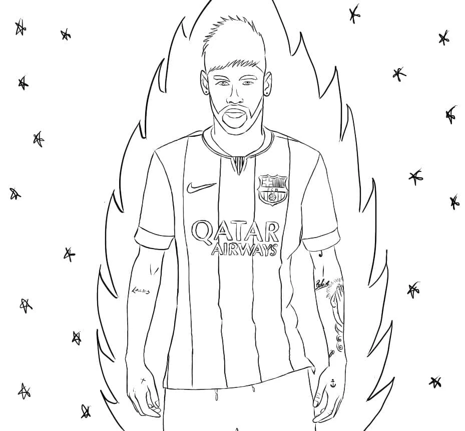 Neymar boyama sayfası – ücretsiz yazdır, boyama etkinliği