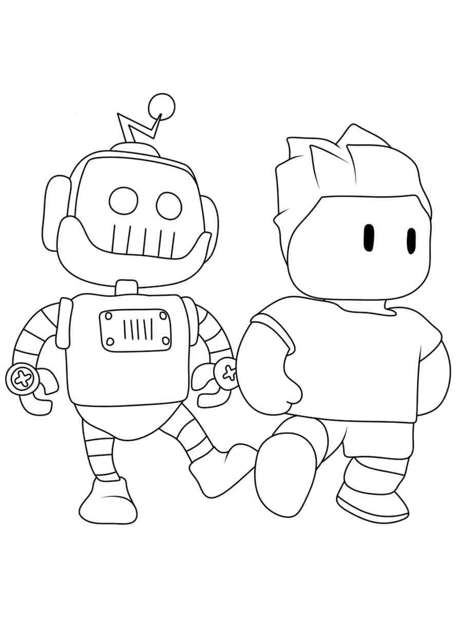 Stumble Guys boyama sayfası – basit çizim, kolay boyama