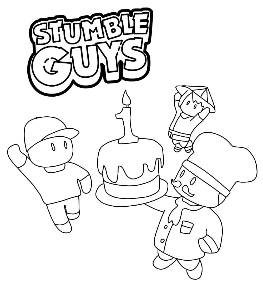 Stumble Guys boyama sayfası – okul öncesi, evde etkinlik