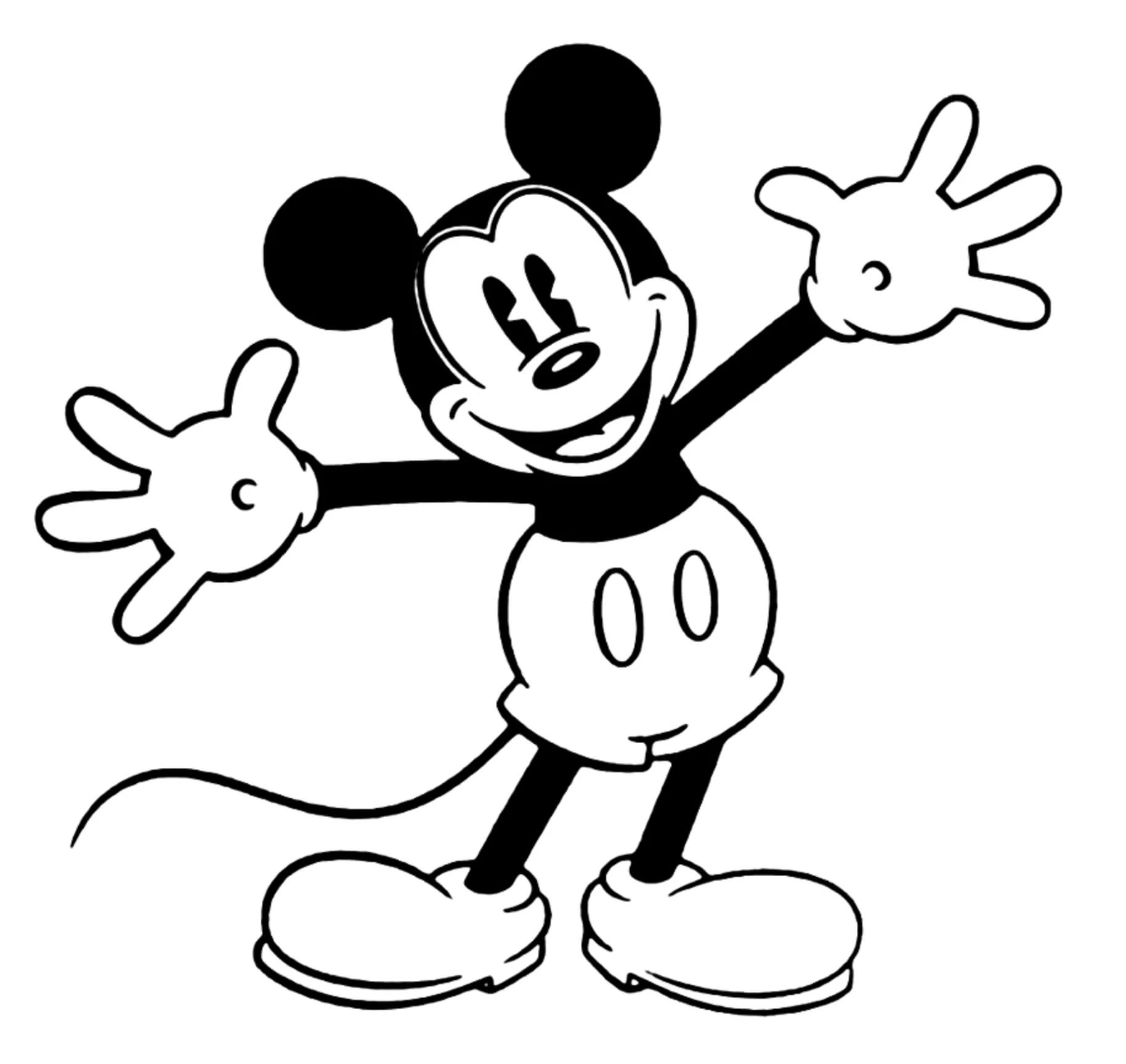 Mickey Mouse (Miki Fare) boyama sayfası – çocuklar için, çizgi film temalı