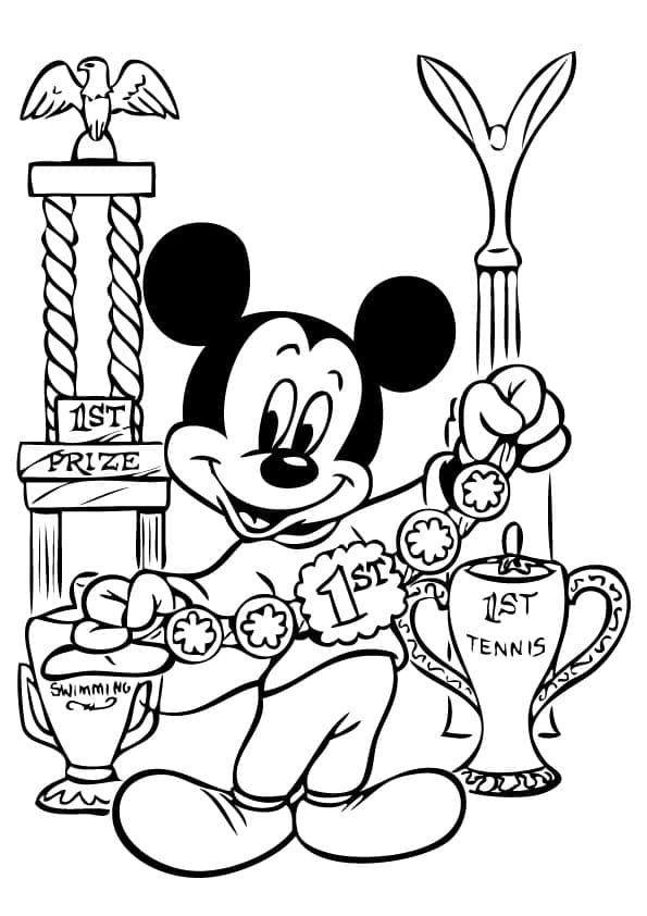 Mickey Mouse (Miki Fare) boyama sayfası – kolay boyama, eğitici aktivite