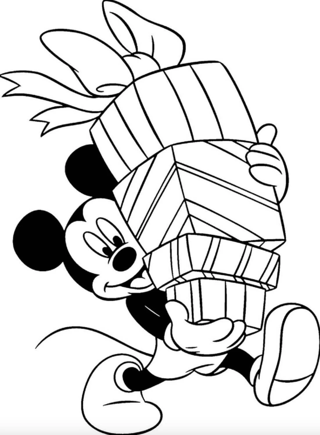Mickey Mouse (Miki Fare) boyama sayfası – eğlenceli etkinlik, el becerilerini geliştirir