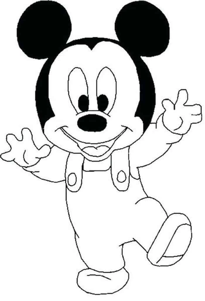 Mickey Mouse (Miki Fare) boyama sayfası – sevimli karakter, sanatsal çalışma