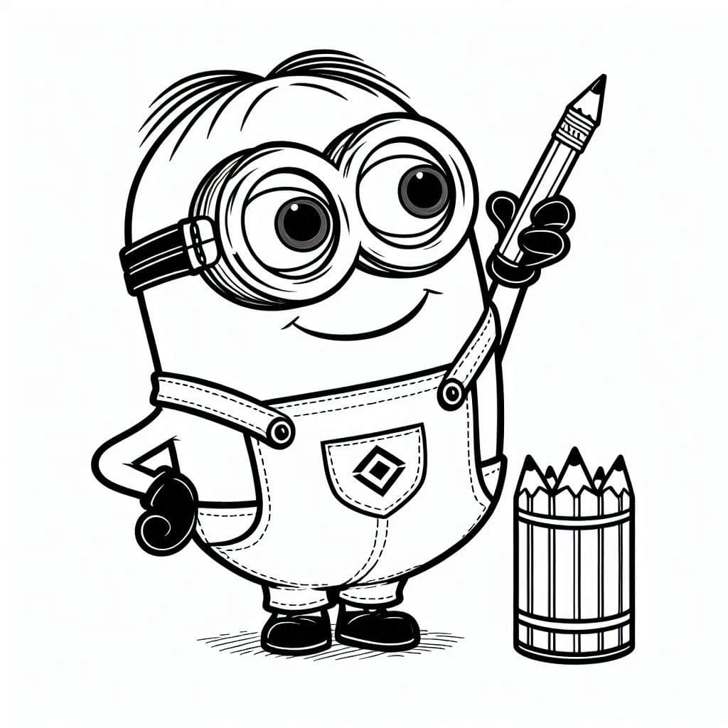 Minions boyama sayfası – çizgi film temalı, basit çizim