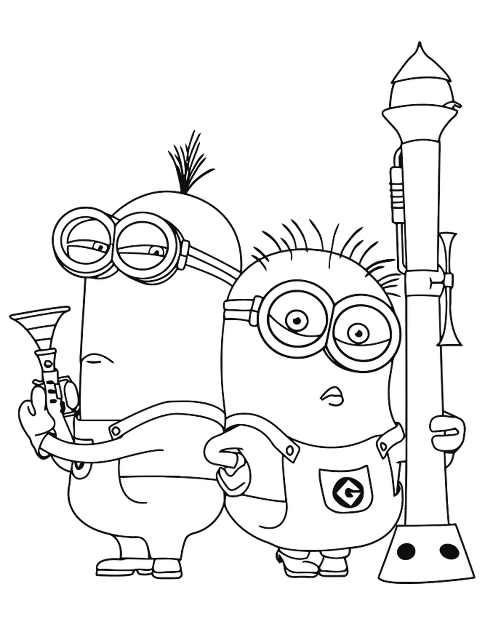 Minions boyama sayfası – evde etkinlik, ücretsiz yazdır