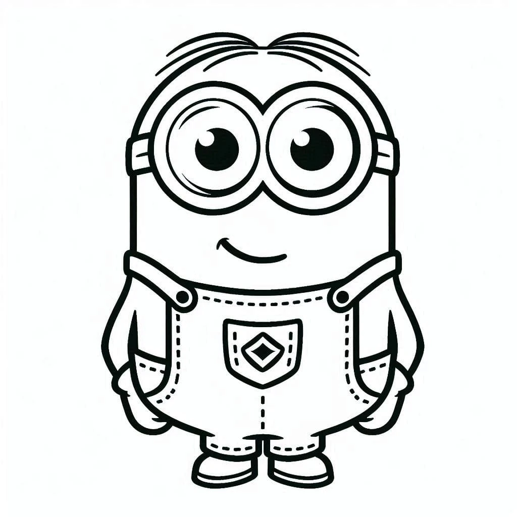 Minions boyama sayfası – renkli çizimler, okul öncesi