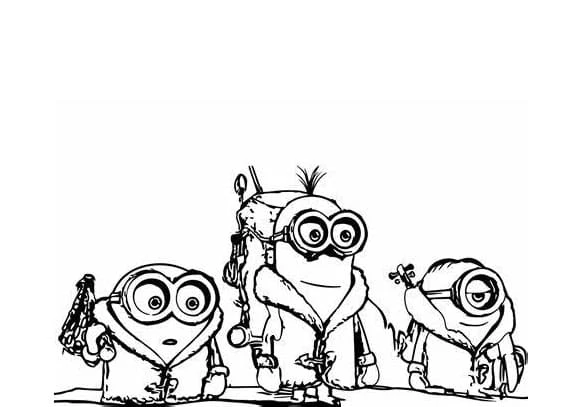 Minions boyama sayfası – kolay boyama, eğitici aktivite