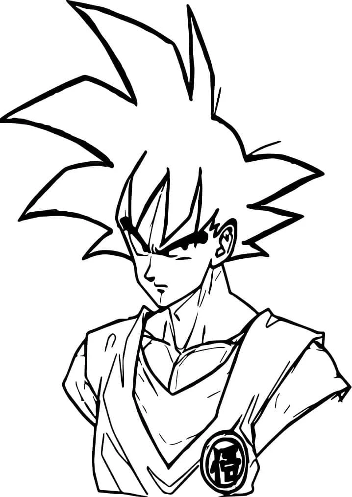 Son Goku boyama sayfası – boyama etkinliği, çocuk aktivitesi