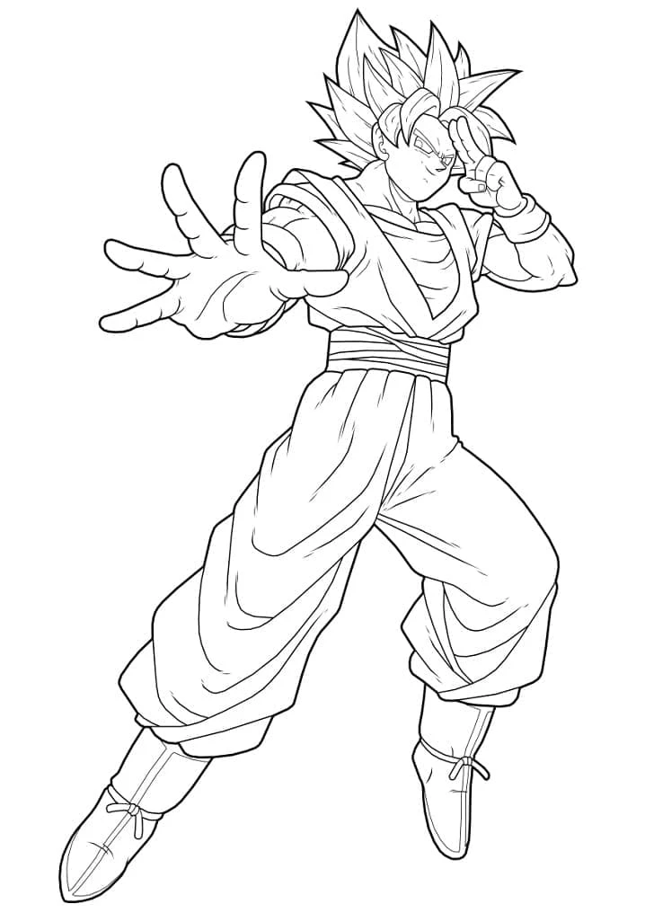 Son Goku boyama sayfası – keyifli zaman, renkli çizimler