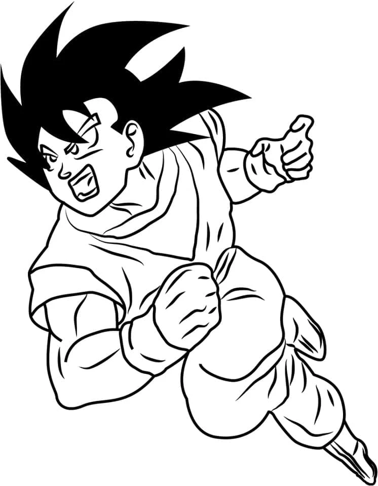 Son Goku boyama sayfası – çocuk aktivitesi, PDF indir