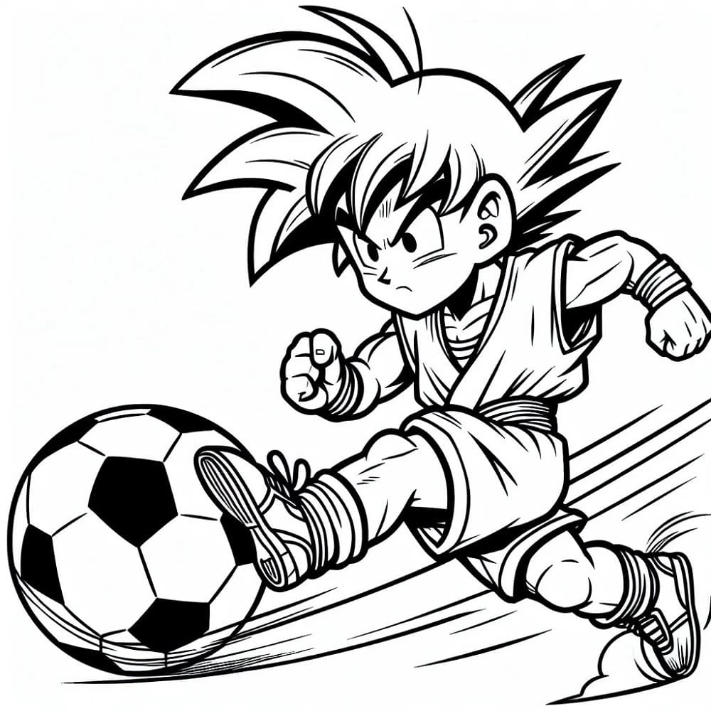 Son Goku boyama sayfası – basit çizim, kolay boyama