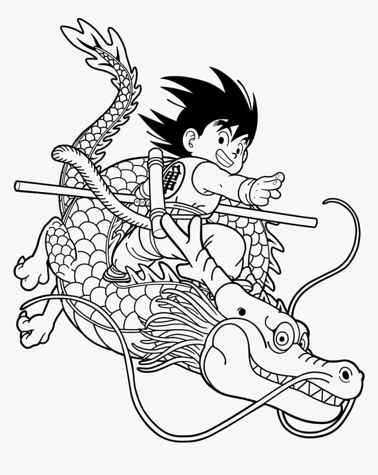 Son Goku boyama sayfası – PDF indir, sevimli karakter