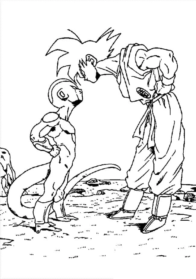 Son Goku boyama sayfası – çocuklar için, çizgi film temalı