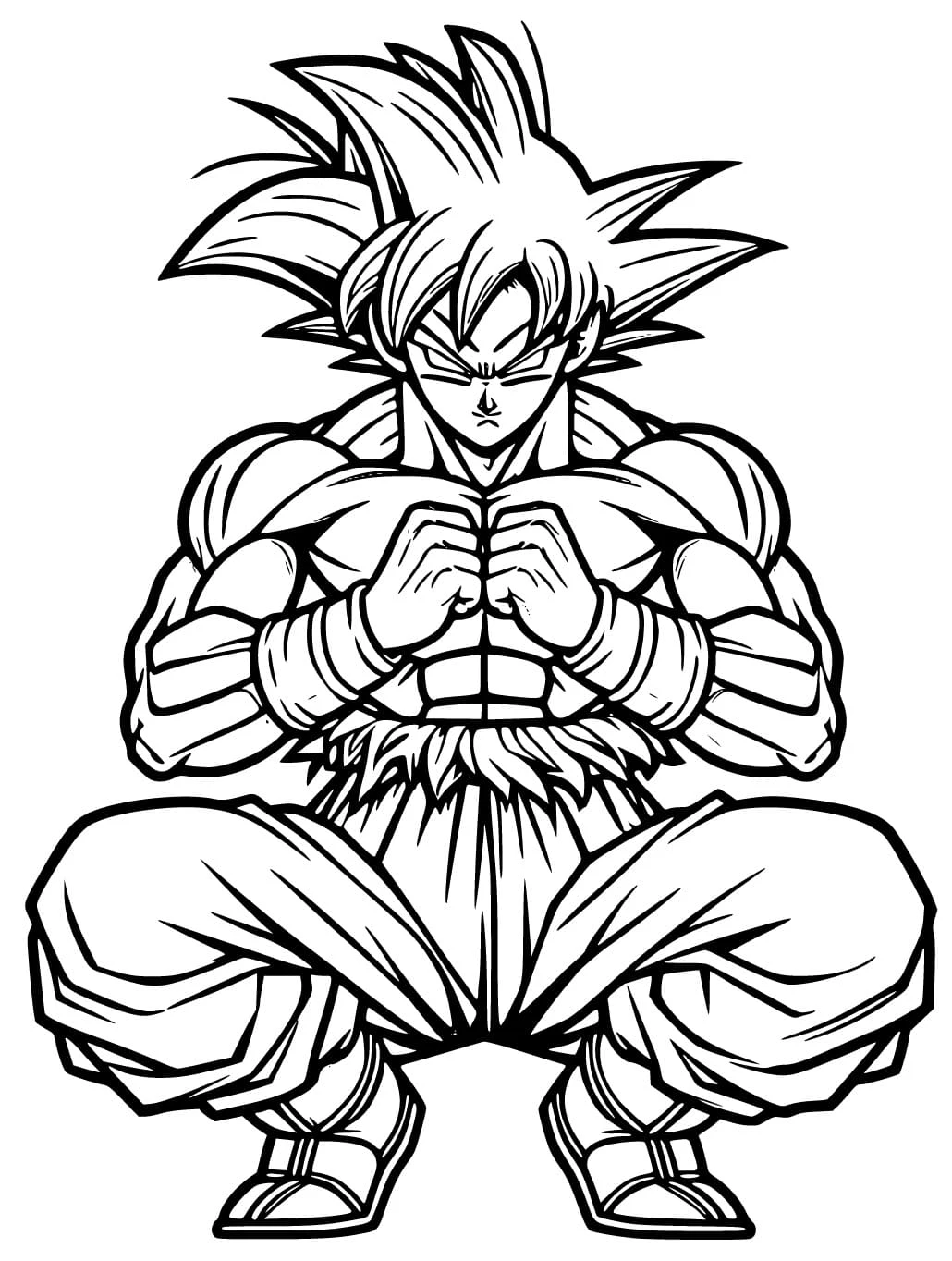 Son Goku boyama sayfası – boyama etkinliği, çocuk aktivitesi