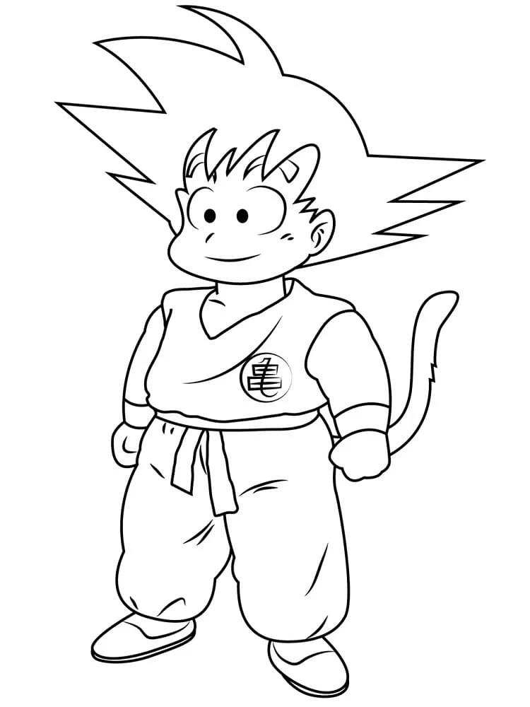Son Goku boyama sayfası – eğitici aktivite, yaratıcılık