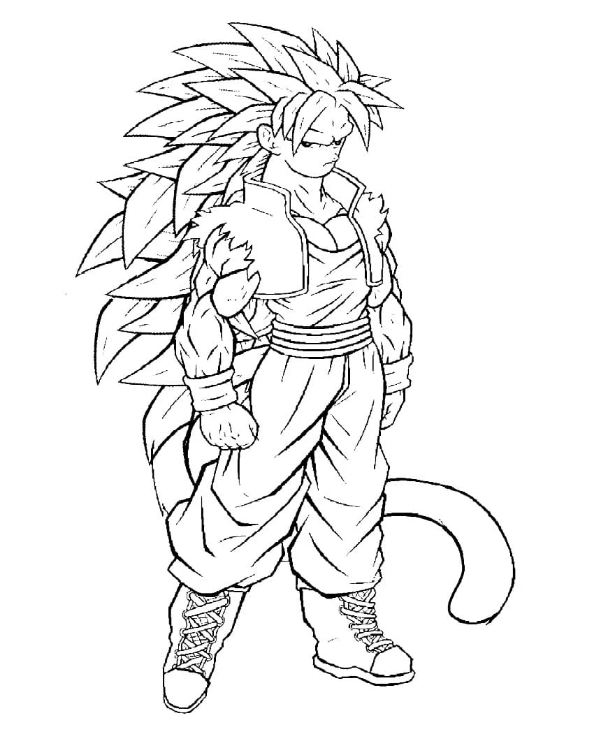 Son Goku boyama sayfası – el becerilerini geliştirir, boyama çalışması