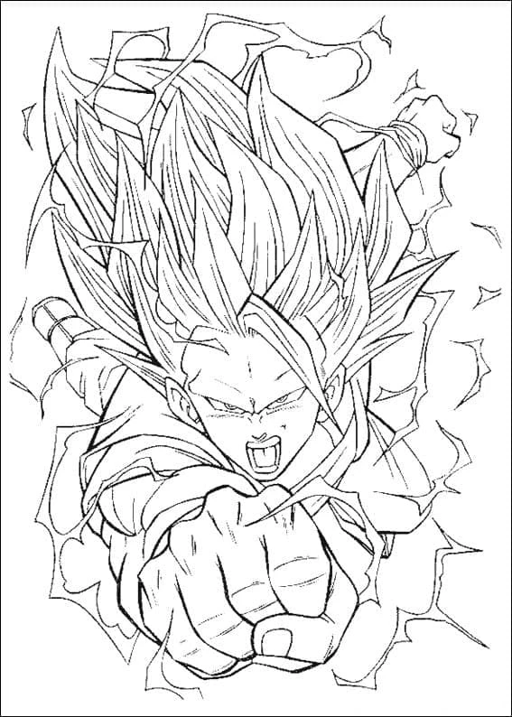 Son Goku boyama sayfası – keyifli zaman, renkli çizimler