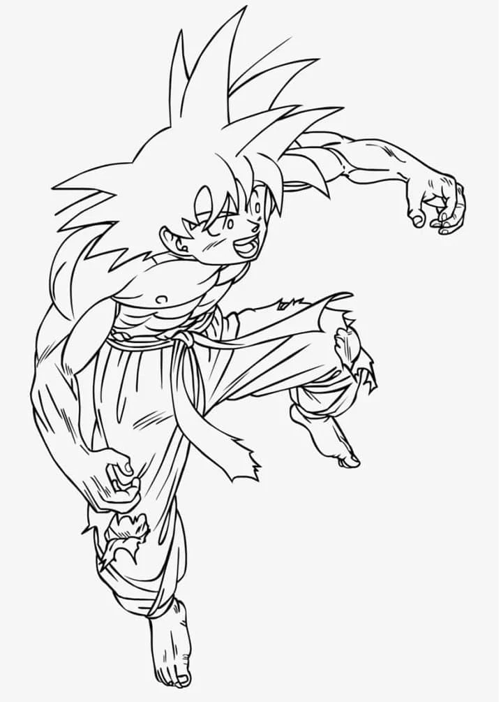 Son Goku boyama sayfası – sanatsal çalışma, çocuklar için