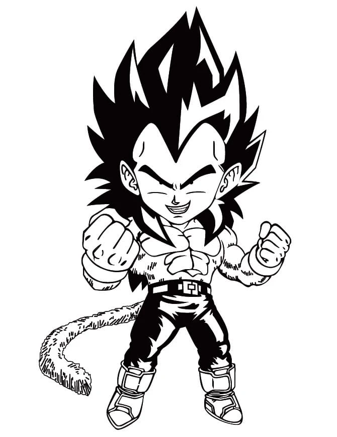 Vegeta boyama sayfası – çocuklar için, çizgi film temalı