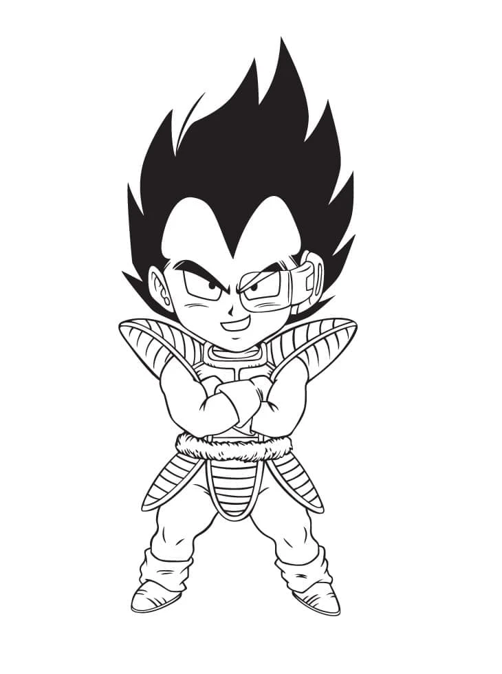 Vegeta boyama sayfası – kolay boyama, eğitici aktivite