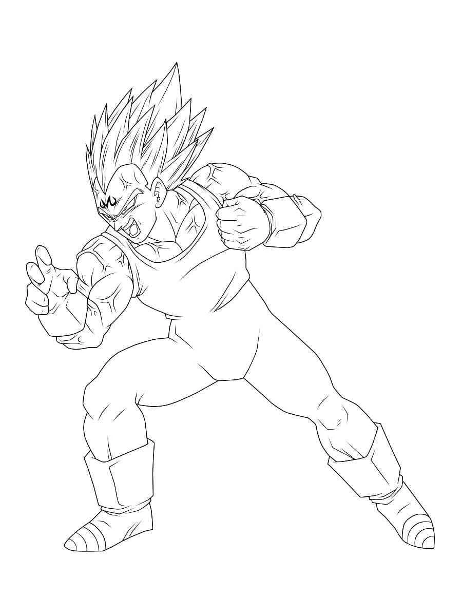 Vegeta boyama sayfası – eğlenceli etkinlik, el becerilerini geliştirir