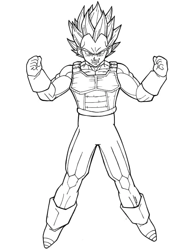 Vegeta boyama sayfası – okul öncesi, evde etkinlik