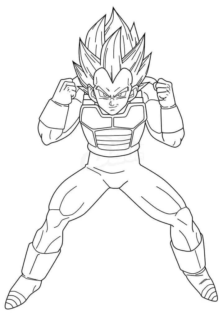 Vegeta boyama sayfası – keyifli zaman, renkli çizimler