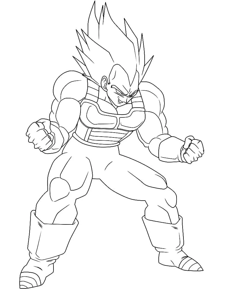 Vegeta boyama sayfası – renkli çizimler, okul öncesi
