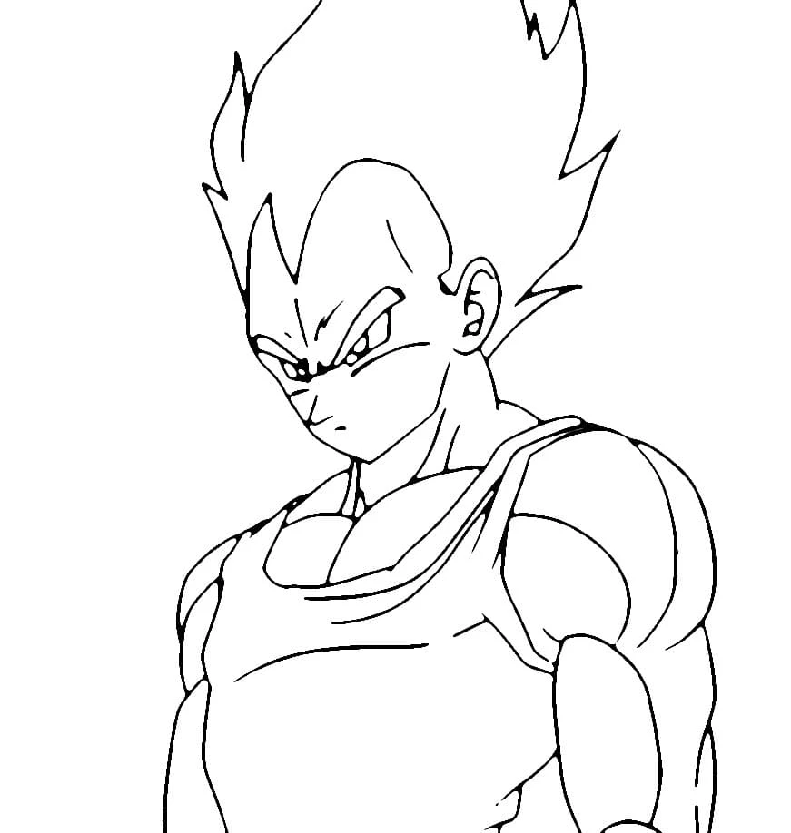 Vegeta boyama sayfası – okul öncesi, evde etkinlik