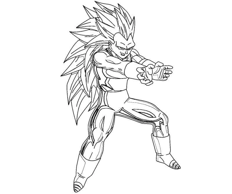 Vegeta boyama sayfası – çizgi film temalı, basit çizim