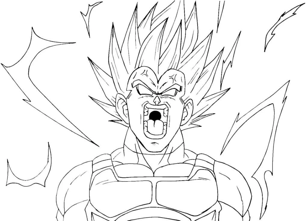 Vegeta boyama sayfası – el becerilerini geliştirir, boyama çalışması