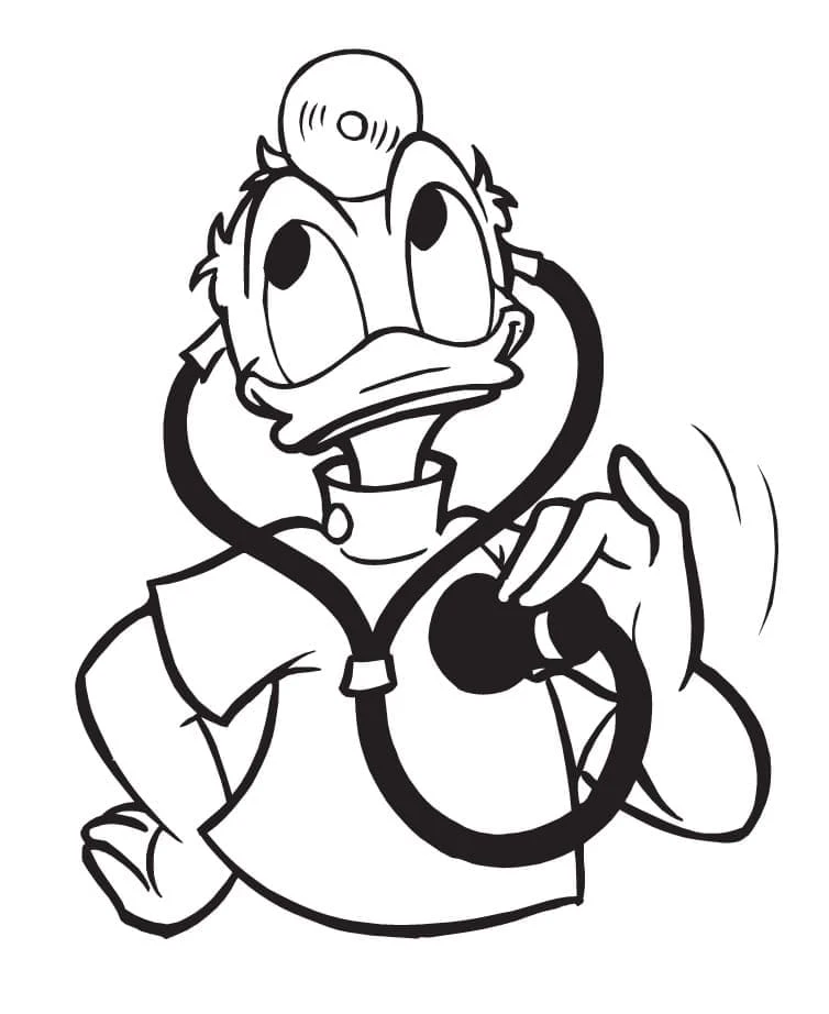 Donald Duck boyama sayfası – boyama çalışması, yaratıcılığı geliştirir