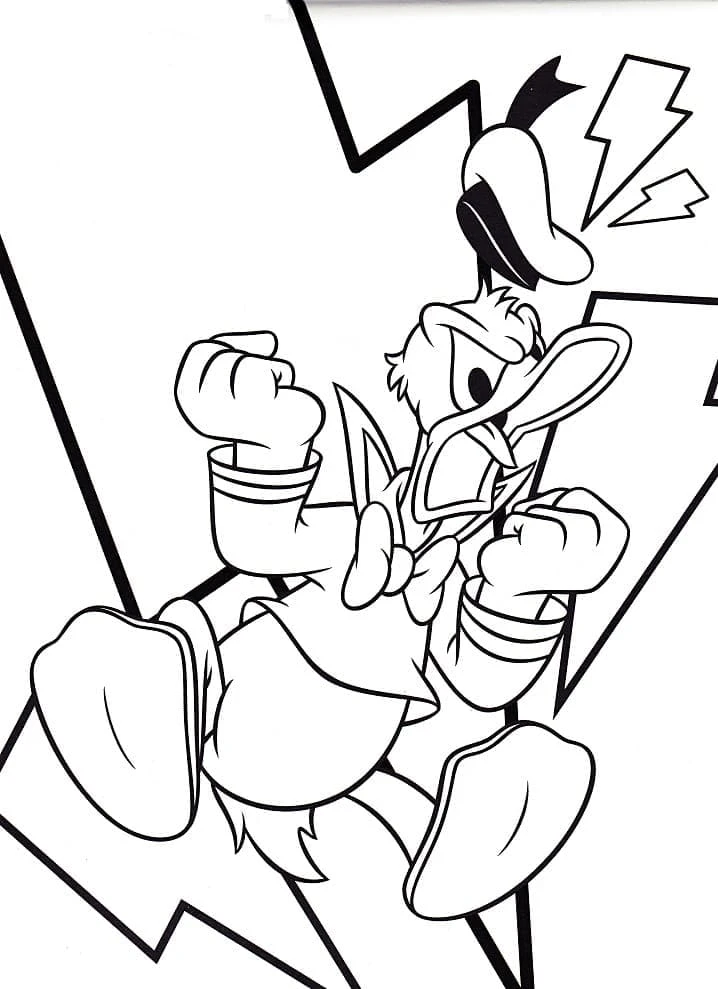 Donald Duck boyama sayfası – çocuklar için, çizgi film temalı
