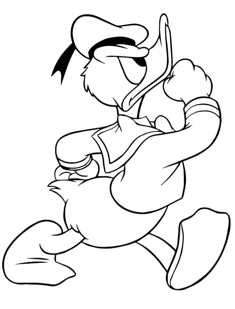 Donald Duck boyama sayfası – eğlenceli etkinlik, el becerilerini geliştirir